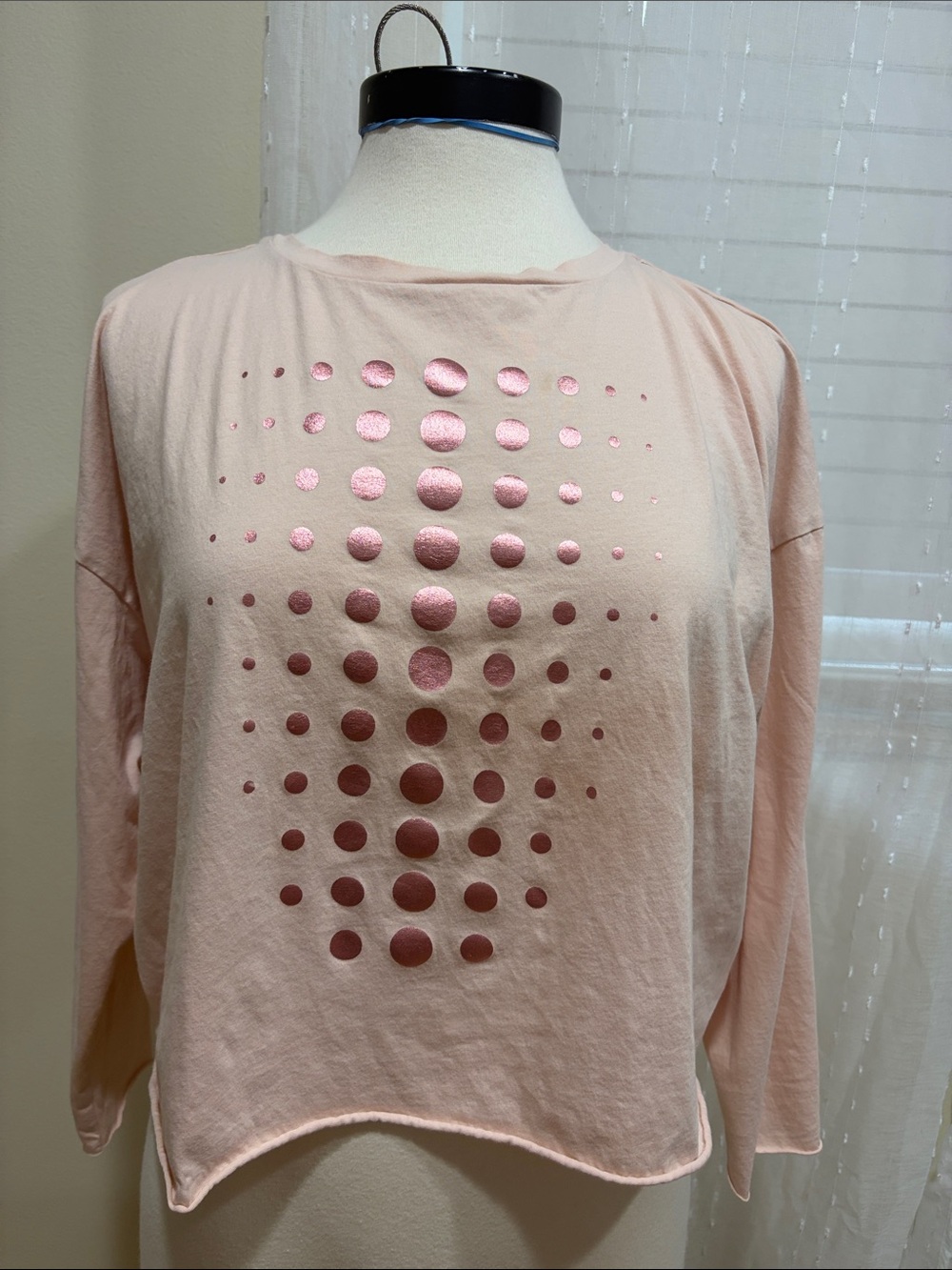 PLANET Pima Cotton Metallic Dot Dot Dot Mini Luxury SOFT PINK TSHIRT